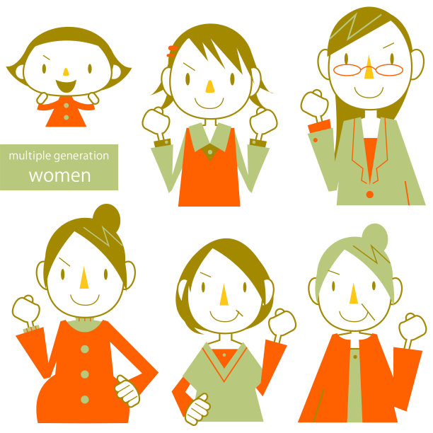 多代女性图标集图片下载