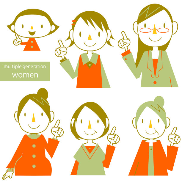 多代女性图标集图片下载