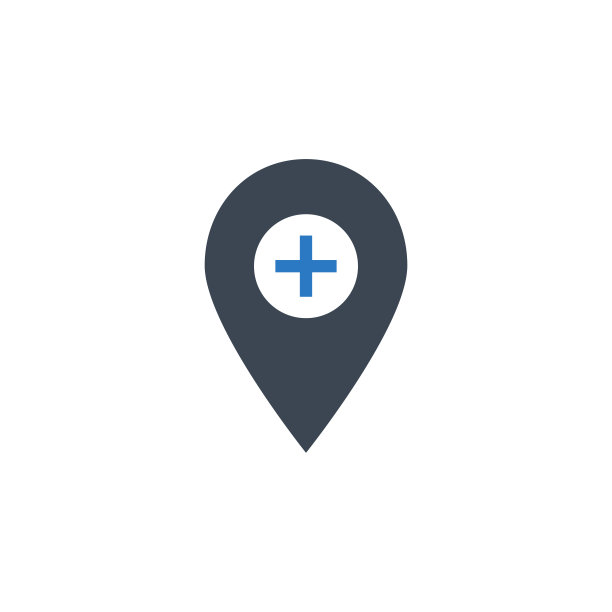 医院位置相关的矢量字形图标。图片下载