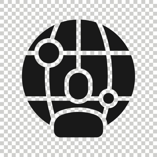 扁平风格的全球人物图标。世界通信矢量插图在白色孤立的背景。合作经营理念。图片下载