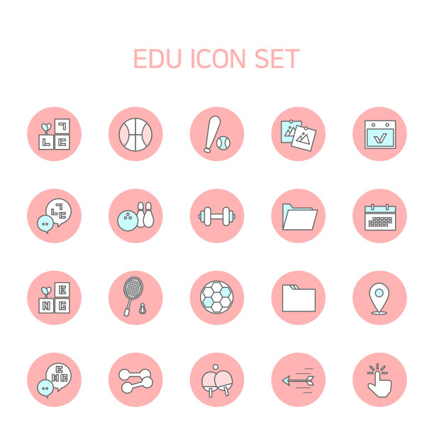 线条图标为体育教育和运动图片下载