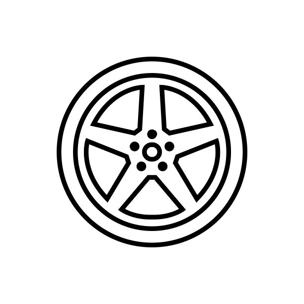 汽车车轮图标，标志孤立在白色背景图片下载
