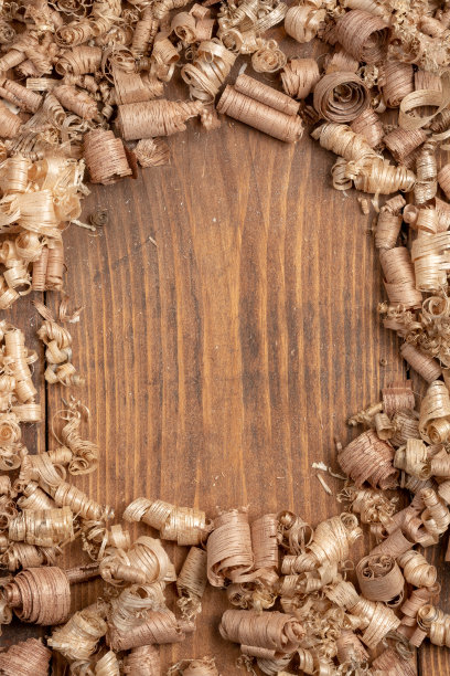 木制品中不同尺寸的木屑。图片下载