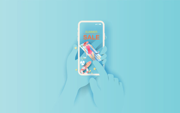 手持显示夏季应用程序的智能手机图片下载