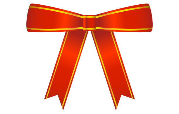 红色丝带装饰的插图图片下载