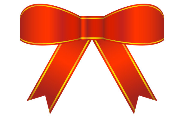 红色丝带装饰的插图图片下载