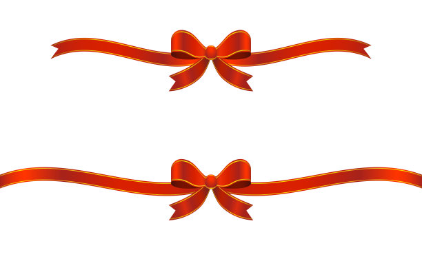 红色丝带装饰的插图图片下载
