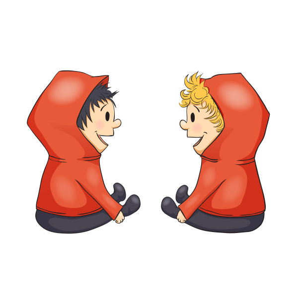 双胞胎男孩插图图片下载