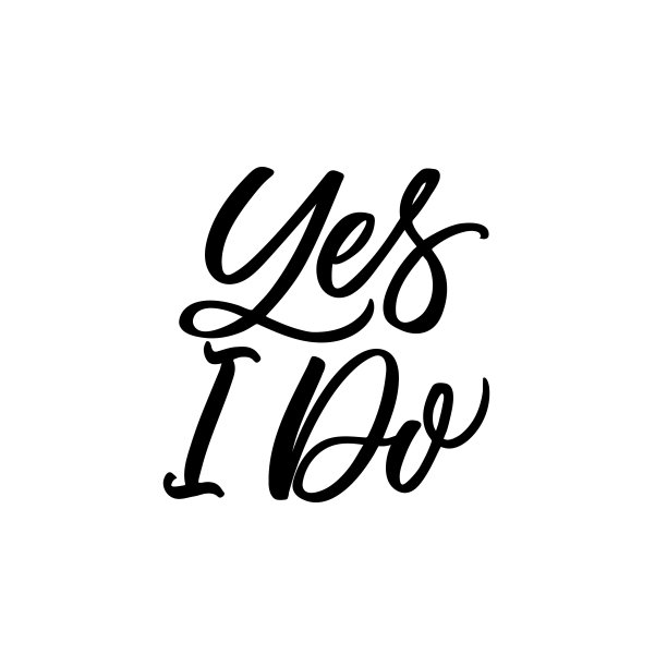 手绘字母卡片。题词:是的，我喜欢。完美的设计贺卡，海报，t恤，横幅，打印邀请。图片下载