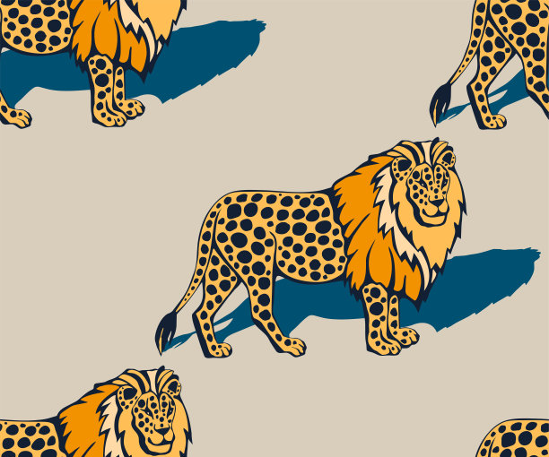 矢量背景手绘外来野猫。手绘墨水插图。现代装饰装饰背景。矢量模式。印刷纺织品，布料，墙纸，剪贴簿图片下载