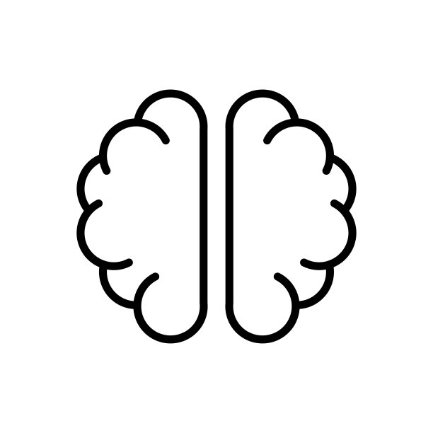 人脑图标思维概念孤立向量图片下载