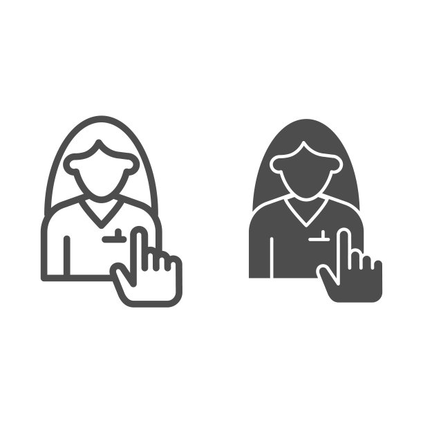 人力资源选择线和立体图标。女人和指针、人物选择符号、白色背景上的轮廓风格象形图。团队合作标志移动概念，网页设计。矢量图形。图片下载