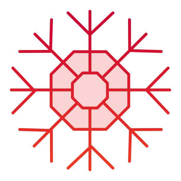 雪花颜色图标。冬季雪水晶主题符号，渐变风格象形图上的白色背景。圣诞假日标志的移动概念和网页设计。矢量图形。图片下载