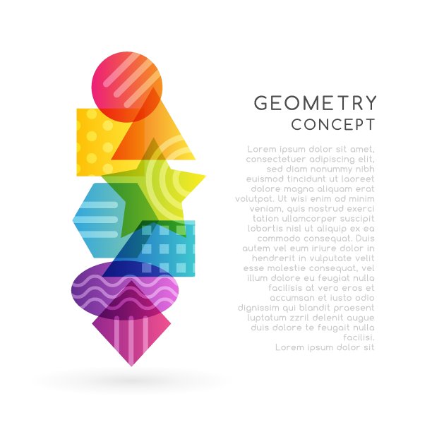 几何色彩鲜艳的装饰。学校概念矢量插图。素材图片