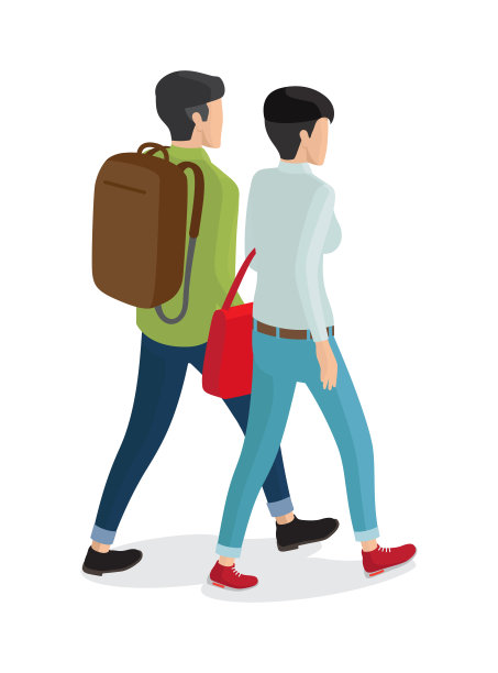 时尚的男人和女人模特在服装背面视图图片下载