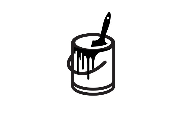 油漆绘画画笔颜色相关图标矢量设计股票插图图片下载