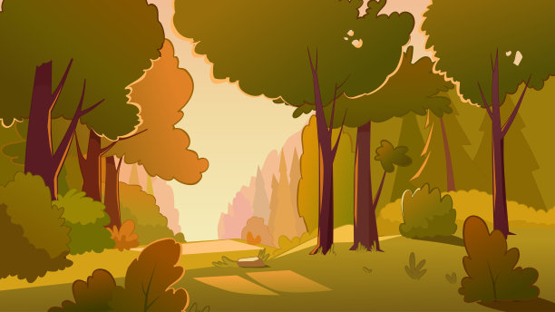 带树的矢量景观。森林。农村图片下载