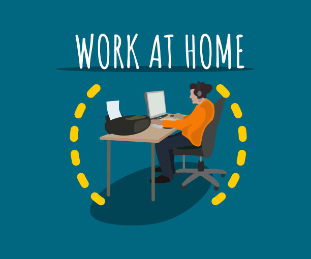 矢量平面设计丰富多彩的男士潮人在家里工作为任何设计图片下载