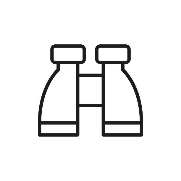 简易双筒望远镜线条图标图片下载