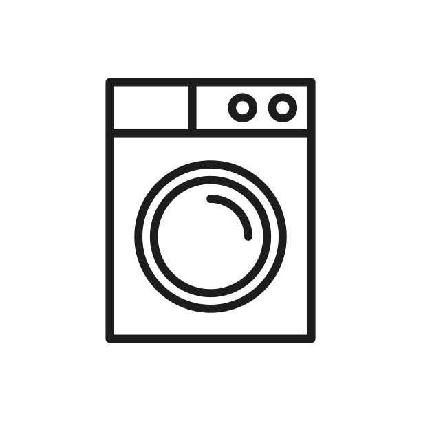 简单的洗衣机线条图标。图片下载