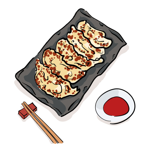 手绘煎饺图片下载