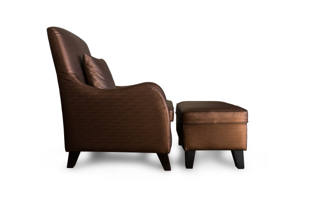 扶手椅织物棕色孤立包括裁剪路径上的白色背景图片下载