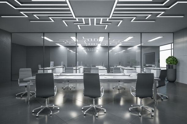 现代会议室内与空白等离子体图片下载