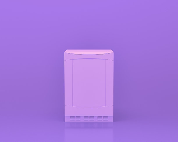 酒柜，厨房电器单色单粉紫色房间，3d渲染图片下载