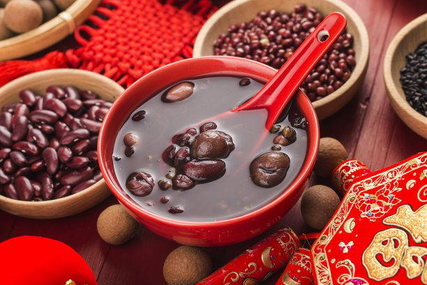 中国北方美食，腊八粥，八宝粥中文翻译:祝福图片下载
