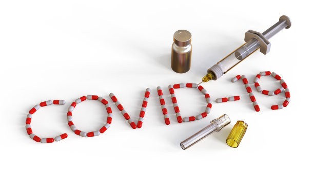 治疗COVID-19的丸剂胶囊。冠状病毒药物在白色背景。图片下载