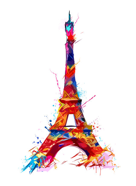 巴黎埃菲尔铁塔的色彩代表图片下载