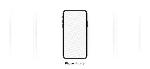 智能手机空白屏幕，手机模型。旋转木马式手机屏幕。用于信息图或演示UI设计界面的模板图片下载