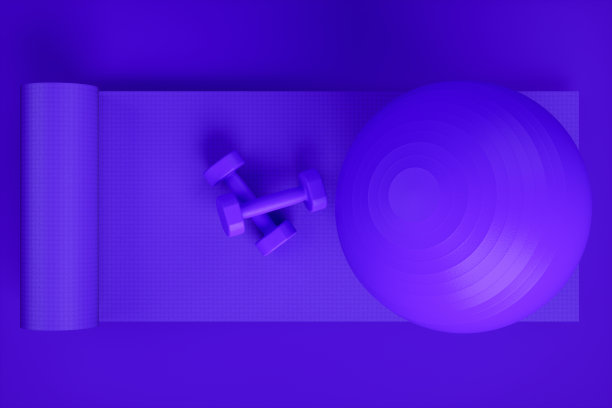 采购产品普拉提球，哑铃重量，健身，健康生活方式概念，在家锻炼图片下载