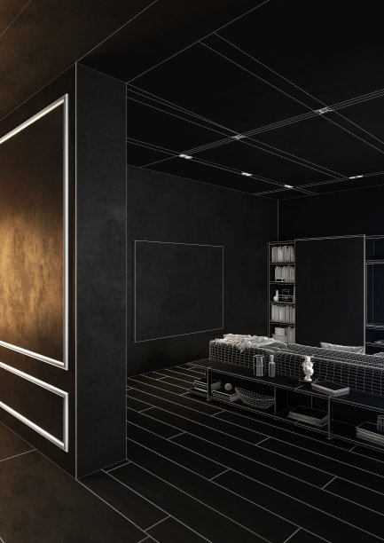 神秘的黑暗的房间里图片下载