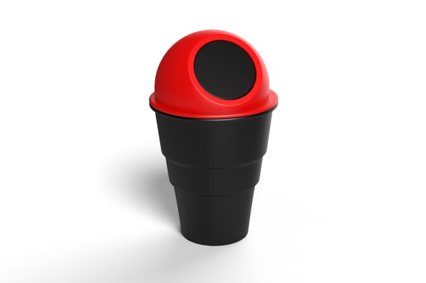 空白微型汽车垃圾箱的品牌和模型，3d渲染插图。图片下载