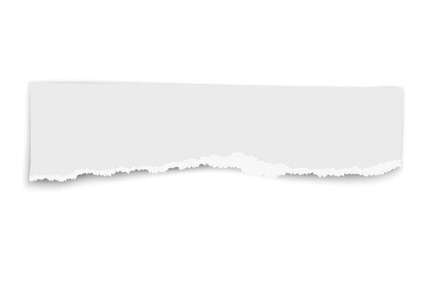 白色矢量长方形纸撕裂与软阴影放置在白色背景图片下载