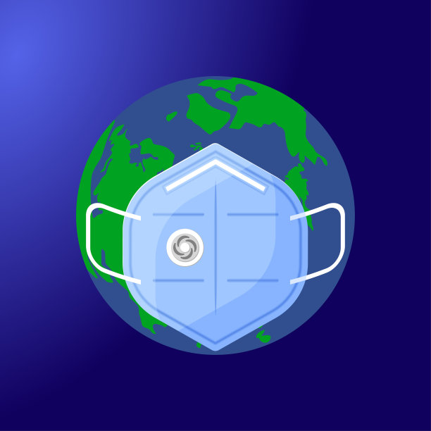 地球在医用口罩里。冠状病毒和流行病毒检疫的概念图片下载