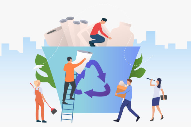 人们把垃圾放进大垃圾箱素材图片