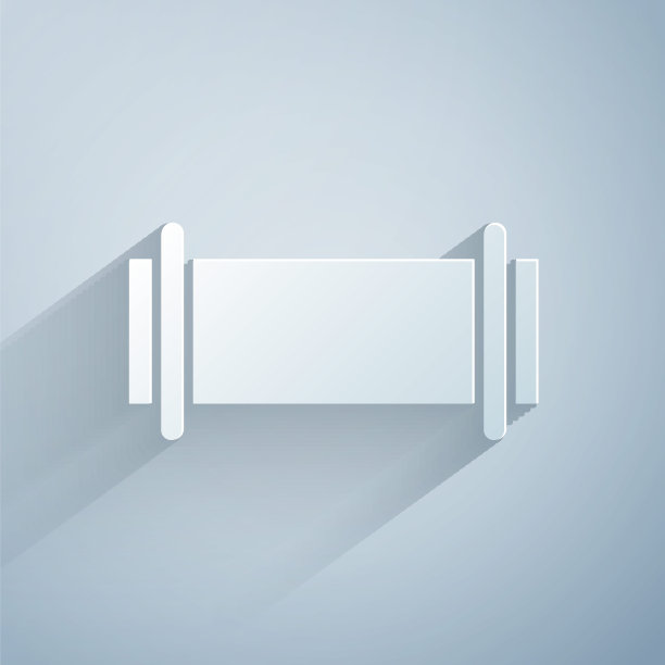 工业金属管道图标孤立在灰色背景上。纸艺术风格。矢量图图片下载