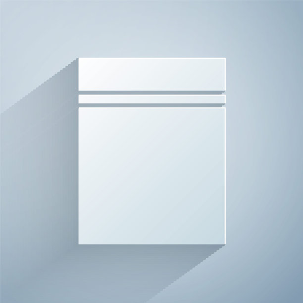 剪纸塑料袋与自封图标隔离在灰色背景。纸艺术风格。矢量图图片下载