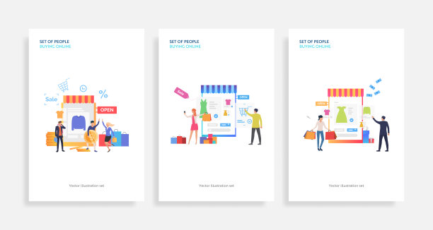 一群人在网上购物图片下载