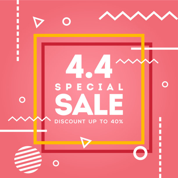 4月4日促销横幅矢量设计庆祝时刻图片下载