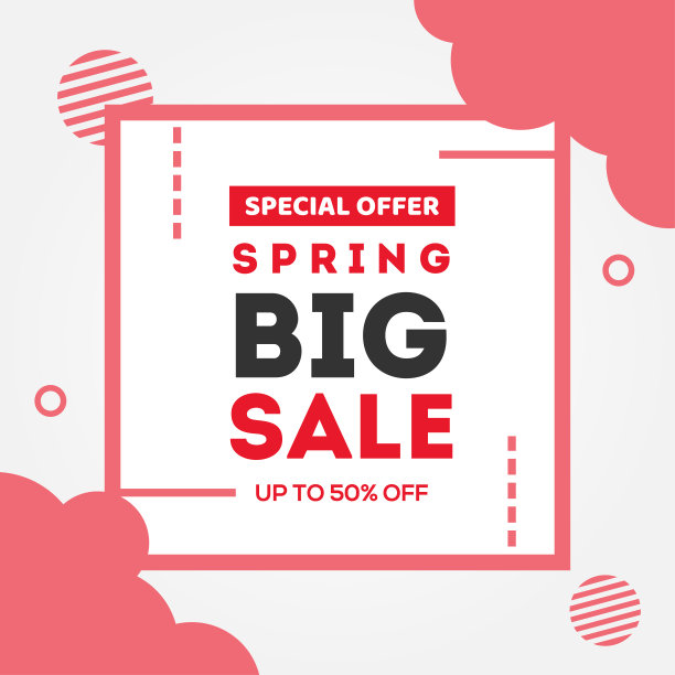 春季销售旗帜矢量设计庆祝时刻图片下载