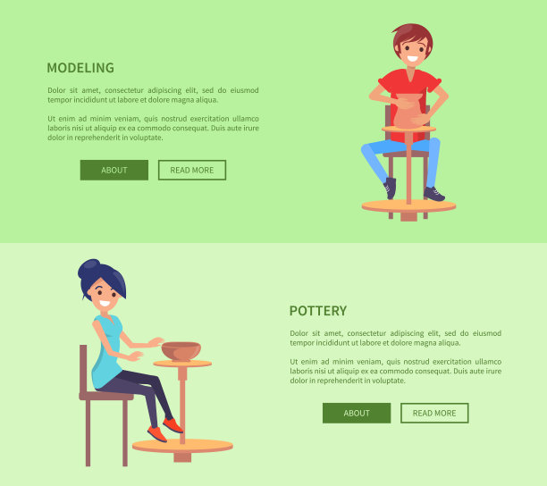 陶器和模型卡片，欢快的粘土大师图片下载