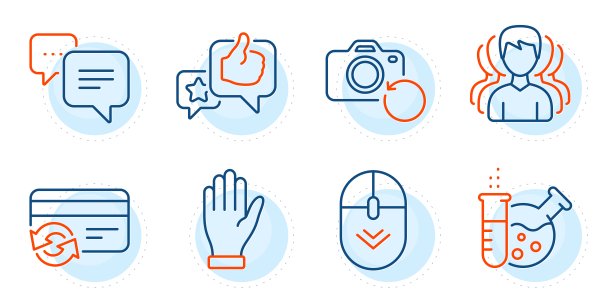 改变卡，化学实验室和点信息图标设置。比如，向下滚动和恢复照片标志。向量图片下载