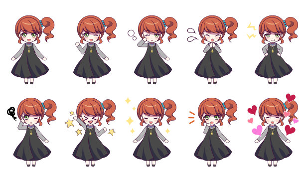 女孩人物插图图片下载