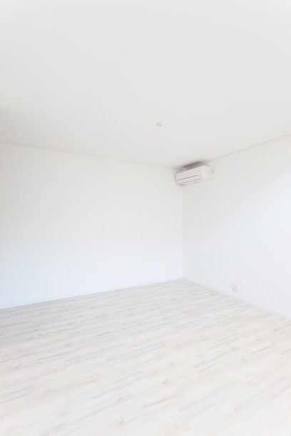 白色木地板的空房间。图片下载