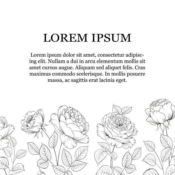 玫瑰花边框与文本的地方是孤立的白色背景。优雅复古的邀请卡设计。图片下载
