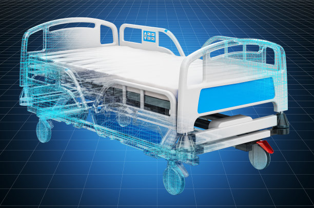 可调病床可视化三维cad模型。三维渲染图片下载