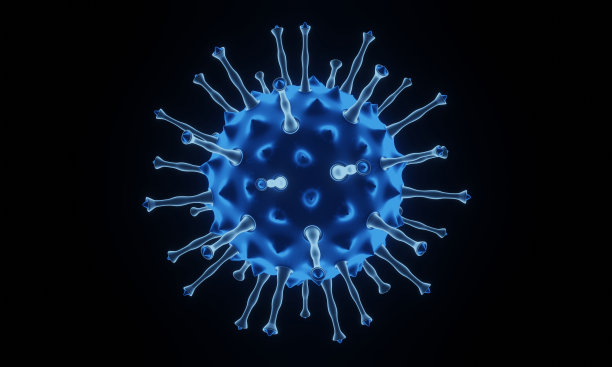 冠状病毒病COVID-19感染医学说明。病原呼吸道流感新冠病毒细胞。新冠肺炎的官方名称为COVID-19。3 d渲染。图片下载